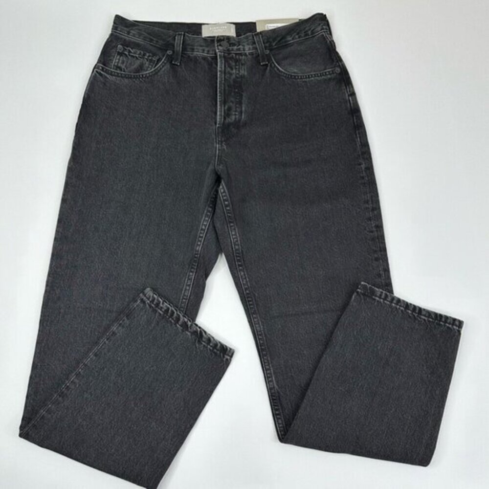 Everlane The 90s Cheeky Jean Washed Black High Rise Straight Organic Cotton 30 R